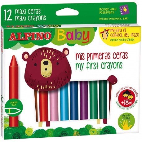 ALPINO - Etui 12 crayons de cire Alpino Baby
