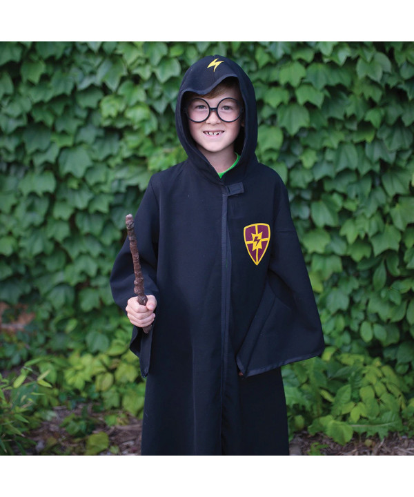MAGICIEN NOIR HARRY (MANTEAU ET LUNETTES)