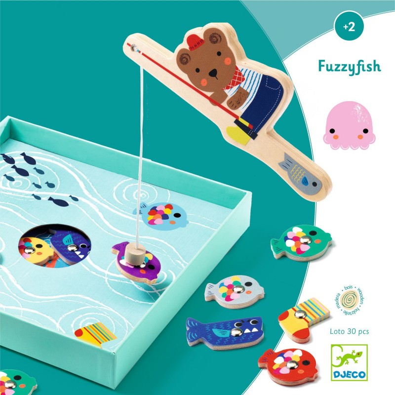 DJECO - Jeux éducatifs bois - Fuzzyfish - Le zèbre à pois sprl