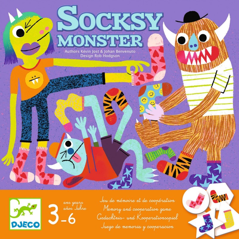 DJECO - Jeux - Socksy Monster - Le zèbre à pois sprl