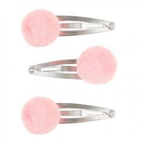 SOUZA - Pinces à cheveux Kenza - pompon - rose - argent