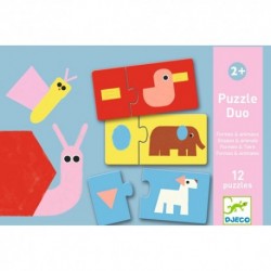 Puzzles duo-trio - Animaux & formes