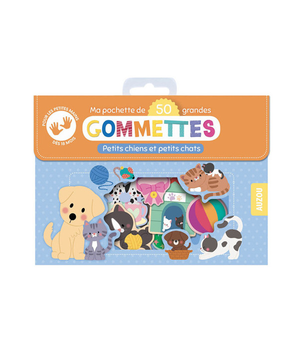 MA POCHETTE DE 50 GRANDES GOMMETTES - PETITS CHIENS ET CHATS