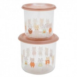 GOOD LUNCH SNACK CONTAINERS L (SET OF 2) PRAIRIE KITTY