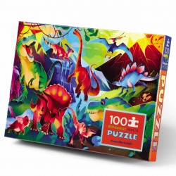 PUZZLE 100 PCS HOLOGRAPHIC - MONDE DES DINOSAURES