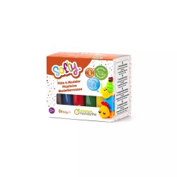 SOFTY - ASSORTIMENT 6 X 62G PÂTE À MODELER ENFANT SOUPLE