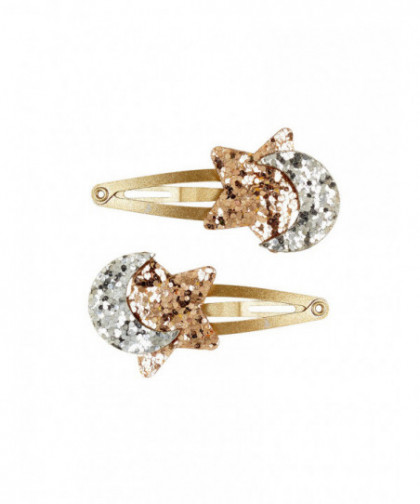 PINCES À CHEVEUX MOON - ARGENT - OR (F)